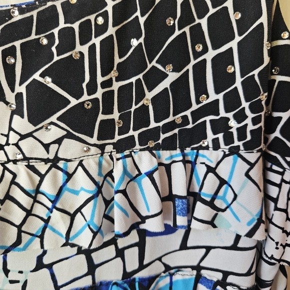 Mango Tango Earthquake Abstract Mini Dress W/ Rhinestones - Picture 8 of 9